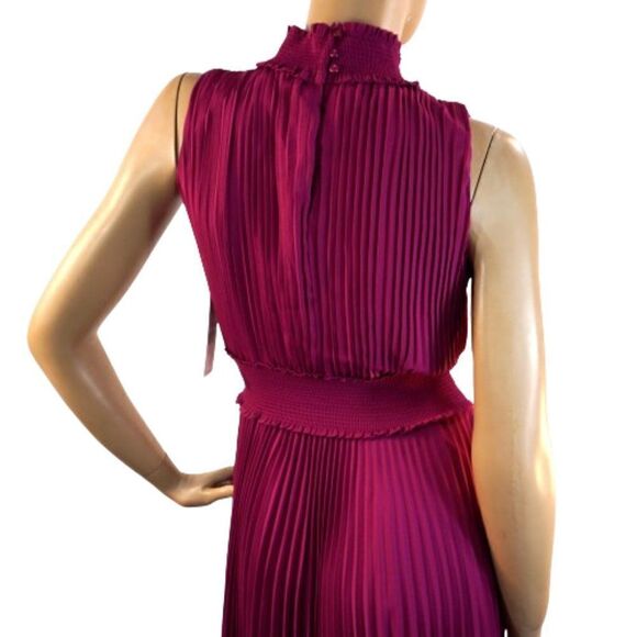 nanette Nanette Lepore High Neck Accordion Pleated Dress Sz 6 Bali Orchard NWT - Picture 8 of 13
